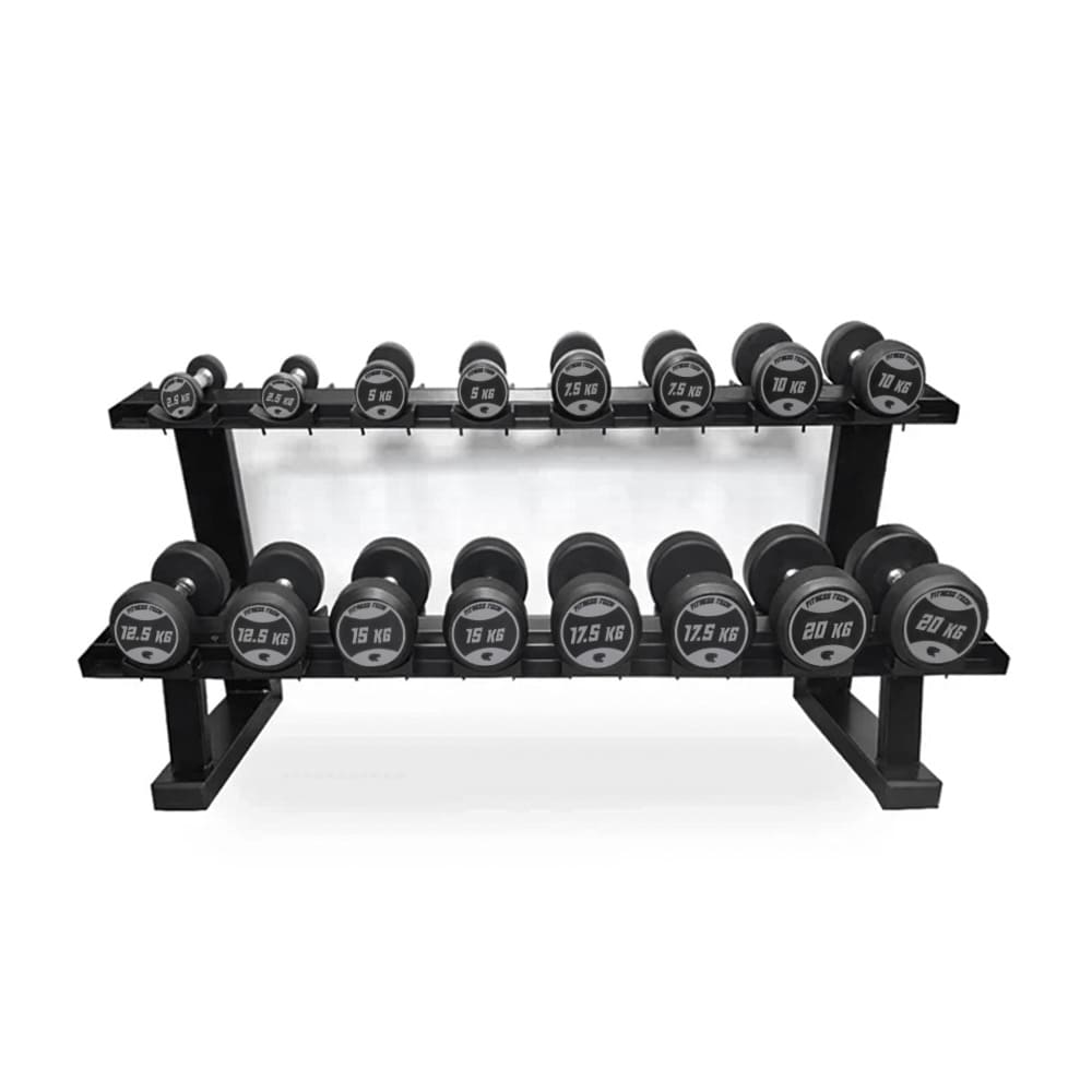 Set Mancuernas Redondas y Soporte – Fitness Tech