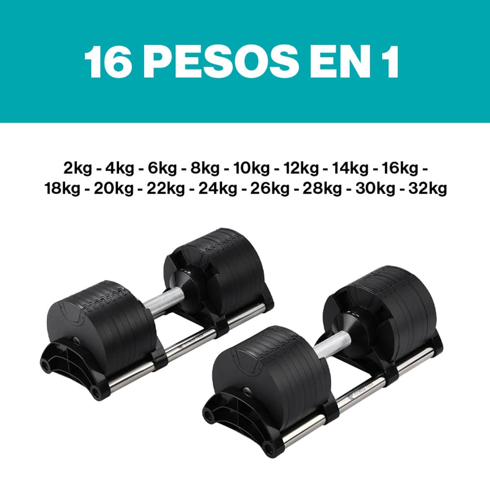 Mancuernas Ajustables 32kg – Fitness Tech