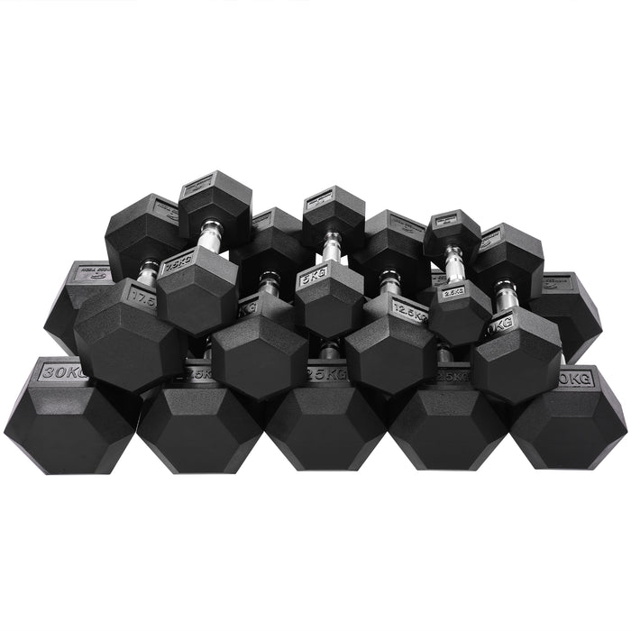 Mancuernas hexagonales 2,5 - 50 kg (2 unidades)