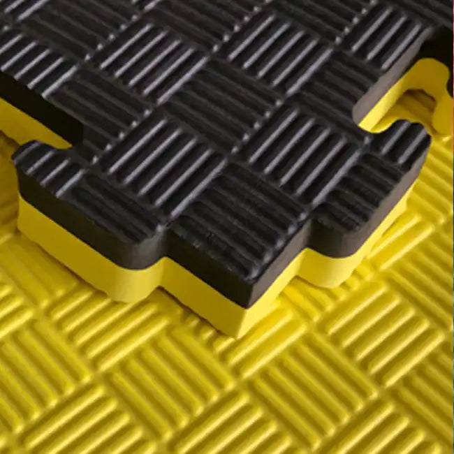 Tatami Profesional Puzzle 100x100x2 cm Negro y Amarillo