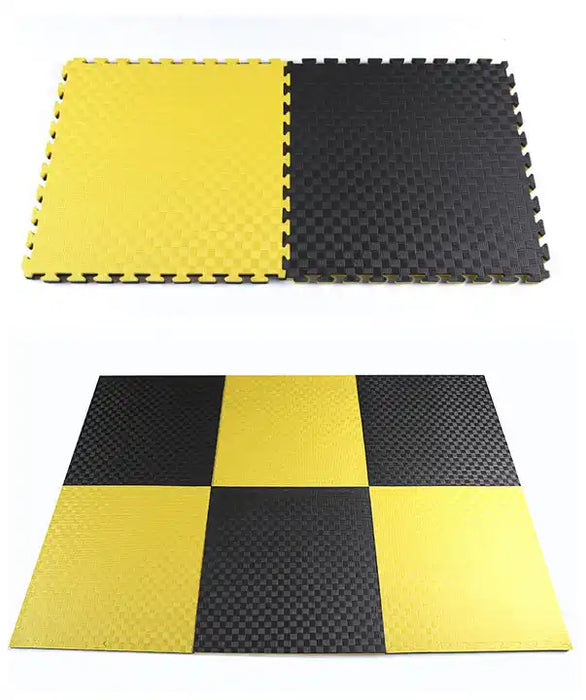 Tatami Profesional Puzzle 100x100x2 cm Negro y Amarillo