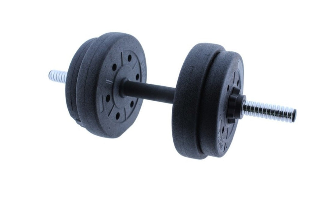 Set Banco musculación + rack espalda + set de pesas